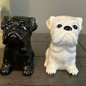 Vintage Ceramic Bulldog Salt and Pepper Shakers